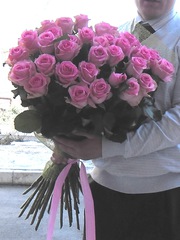 35 розовых роз 70 см